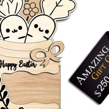 Intra απο ξύλο plywood Χρώμα wenge 3mm-4mm πάχος - Πασχαλινό Βάζο Δώρο Κάρτα Χρήματα Κάτοχος Λαγουδάκι Δίασταση 15x15 cm INTRAFABR-36329814 - Image 3