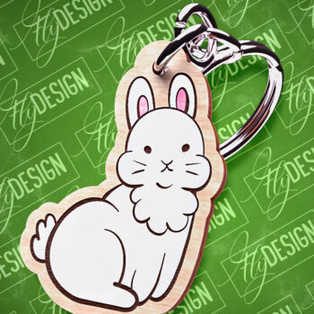 Intra απο ξύλο plywood Χρώμα wenge 3mm-4mm πάχος - Πασχαλινό Σχέδιο Μπρελόκ | Λαγουδάκι του Πάσχα Δίασταση 4x4 cm INTRAFABR-101828055 - Image 2