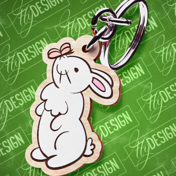 Intra απο ξύλο plywood Χρώμα wenge 3mm-4mm πάχος - Πασχαλινό Σχέδιο Μπρελόκ | Λαγουδάκι του Πάσχα Δίασταση 4x4 cm INTRAFABR-101828055 - Image 5