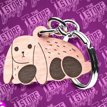 Intra απο ξύλο plywood Χρώμα wenge 3mm-4mm πάχος - Πασχαλινό Σχέδιο Μπρελόκ | Λαγουδάκι του Πάσχα Δίασταση 4x4 cm INTRAFABR-101828062 - Image 1