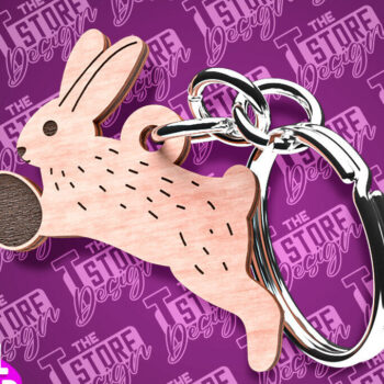 Intra απο ξύλο plywood Χρώμα wenge 3mm-4mm πάχος - Πασχαλινό Σχέδιο Μπρελόκ | Λαγουδάκι του Πάσχα Δίασταση 4x4 cm INTRAFABR-101518606 - Image 1