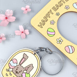 Intra απο ξύλο plywood  Χρώμα wenge 3mm-4mm πάχος - Πασχαλινό μπρελόκ. Πασχαλινό μπρελόκ με λέιζερ Δίασταση 4x4 cm INTRAFABR-88700003