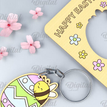 Intra απο ξύλο plywood  Χρώμα wenge 3mm-4mm πάχος - Πασχαλινό μπρελόκ. Πασχαλινό μπρελόκ με λέιζερ Δίασταση 4x4 cm INTRAFABR-106194538 - Image 1