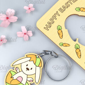 Intra απο ξύλο plywood  Χρώμα wenge 3mm-4mm πάχος - Πασχαλινό μπρελόκ. Πασχαλινό μπρελόκ με λέιζερ Δίασταση 4x4 cm INTRAFABR-92235281