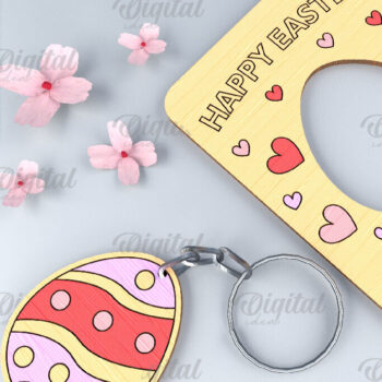 Intra απο ξύλο plywood  Χρώμα wenge 3mm-4mm πάχος - Πασχαλινό μπρελόκ. Πασχαλινό μπρελόκ με λέιζερ Δίασταση 4x4 cm INTRAFABR-105939940 - Image 1