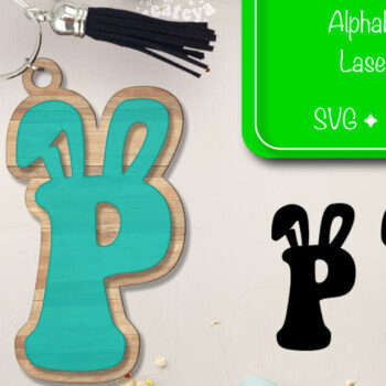 Intra απο ξύλο plywood  Χρώμα wenge 3mm-4mm πάχος - Πασχαλινό μπρελόκ με λέιζερ Αλφάβητο Δίασταση 4x4 cm INTRAFABR-94267725 - Image 1