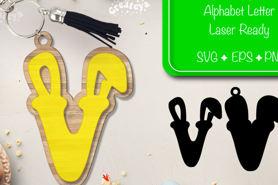 Intra απο ξύλο plywood  Χρώμα wenge 3mm-4mm πάχος - Πασχαλινό μπρελόκ με λέιζερ Αλφάβητο Δίασταση 4x4 cm INTRAFABR-72306085