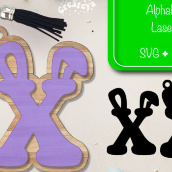 Intra απο ξύλο plywood  Χρώμα wenge 3mm-4mm πάχος - Πασχαλινό μπρελόκ με λέιζερ Αλφάβητο Δίασταση 4x4 cm INTRAFABR-73739602 - Image 1