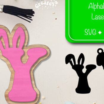 Intra απο ξύλο plywood  Χρώμα wenge 3mm-4mm πάχος - Πασχαλινό μπρελόκ με λέιζερ Αλφάβητο Δίασταση 4x4 cm INTRAFABR-74414559 - Image 1