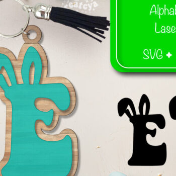 Intra απο ξύλο plywood  Χρώμα wenge 3mm-4mm πάχος - Πασχαλινό μπρελόκ με λέιζερ Αλφάβητο Δίασταση 4x4 cm INTRAFABR-74414888 - Image 1