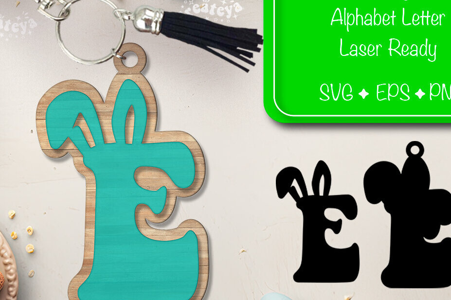 Intra απο ξύλο plywood  Χρώμα wenge 3mm-4mm πάχος - Πασχαλινό μπρελόκ με λέιζερ Αλφάβητο Δίασταση 4x4 cm INTRAFABR-74414888