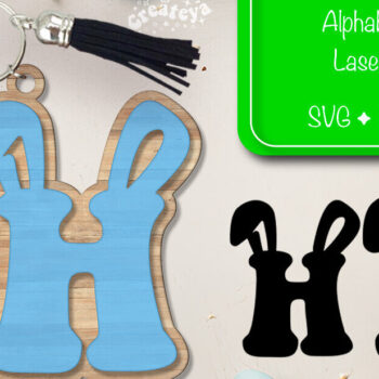 Intra απο ξύλο plywood  Χρώμα wenge 3mm-4mm πάχος - Πασχαλινό μπρελόκ με λέιζερ Αλφάβητο Δίασταση 4x4 cm INTRAFABR-74415121 - Image 1