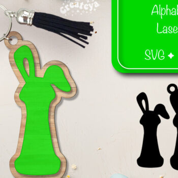 Intra απο ξύλο plywood  Χρώμα wenge 3mm-4mm πάχος - Πασχαλινό μπρελόκ με λέιζερ Αλφάβητο Δίασταση 4x4 cm INTRAFABR-74415168 - Image 1