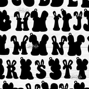 Intra απο ξύλο plywood  Χρώμα wenge 3mm-4mm πάχος - Πασχαλινό μπρελόκ με λέιζερ Αλφάβητο Δίασταση 4x4 cm INTRAFABR-74415220 - Image 2