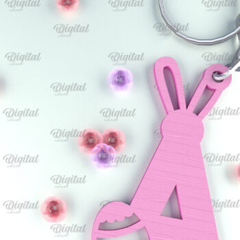 Intra απο ξύλο plywood  Χρώμα wenge 3mm-4mm πάχος - Πασχαλινό μπρελόκ με λέιζερ. Γράμμα α Δίασταση 4x4 cm INTRAFABR-74548855 - Image 1