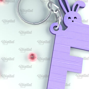 Intra απο ξύλο plywood  Χρώμα wenge 3mm-4mm πάχος - Πασχαλινό μπρελόκ με λέιζερ. Γράμμα ΣΤ Δίασταση 4x4 cm INTRAFABR-82276710 - Image 1