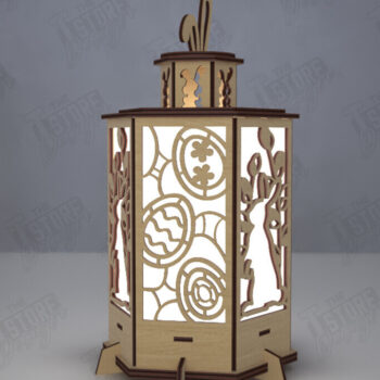 Intra απο ξύλο plywood Χρώμα wenge 3mm-4mm πάχος - Πασχαλινό Φανάρι | 3D Φανάρι |Λαμπτήρας Σκιών Δίασταση 15x15 cm INTRAFABR-114795913 - Image 1