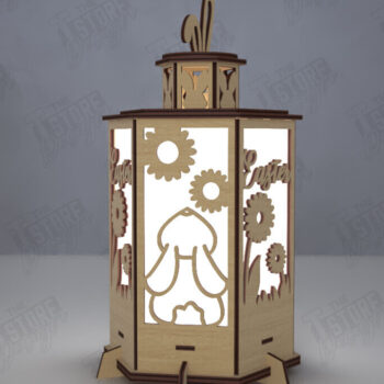 Intra απο ξύλο plywood Χρώμα wenge 3mm-4mm πάχος - Πασχαλινό Φανάρι | 3D Φανάρι |Λαμπτήρας Σκιών Δίασταση 15x15 cm INTRAFABR-114795923 - Image 1