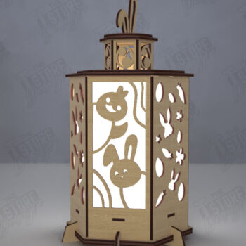 Intra απο ξύλο plywood Χρώμα wenge 3mm-4mm πάχος - Πασχαλινό Φανάρι | 3D Φανάρι |Λαμπτήρας Σκιών Δίασταση 15x15 cm INTRAFABR-114795934 - Image 1