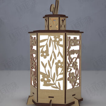 Intra απο ξύλο plywood Χρώμα wenge 3mm-4mm πάχος - Πασχαλινό Φανάρι | 3D Φανάρι |Λαμπτήρας Σκιών Δίασταση 15x15 cm INTRAFABR-114795948 - Image 1