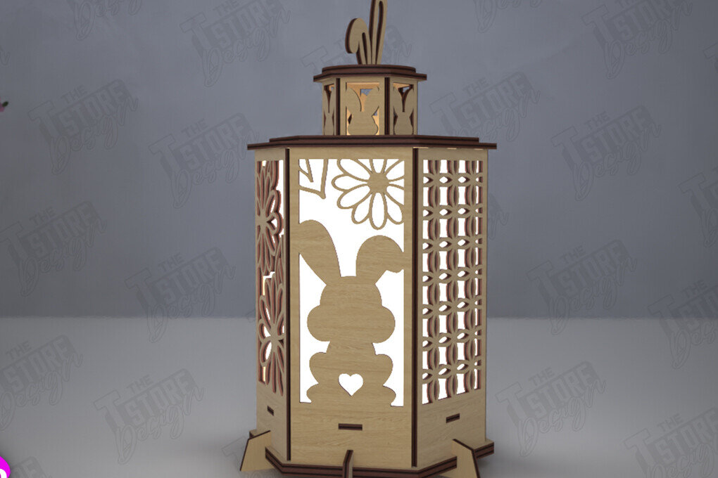 Intra απο ξύλο plywood  Χρώμα wenge 3mm-4mm πάχος - Πασχαλινό Φανάρι | 3D Φανάρι |Λαμπτήρας Σκιών Δίασταση 15x15 cm INTRAFABR-114795955