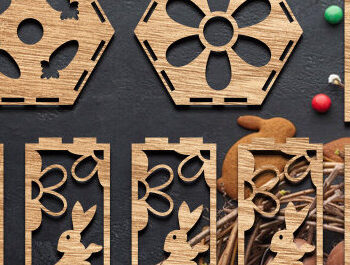 Intra απο ξύλο plywood Χρώμα wenge 3mm-4mm πάχος - Πασχαλινό φανάρι Bundle Δίασταση 15x15 cm INTRAFABR-114863916 - Image 4