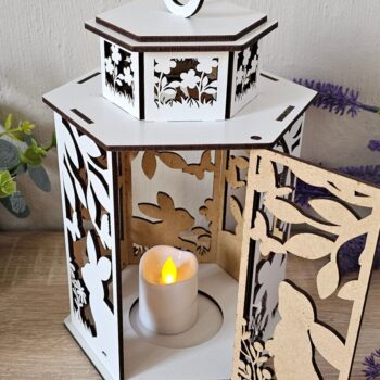 Intra απο ξύλο plywood Χρώμα wenge 3mm-4mm πάχος - Πασχαλινό Φανάρι | κοπής με λέιζερ | Bu Δίασταση 4x4 cm INTRAFABR-114863940 - Image 1