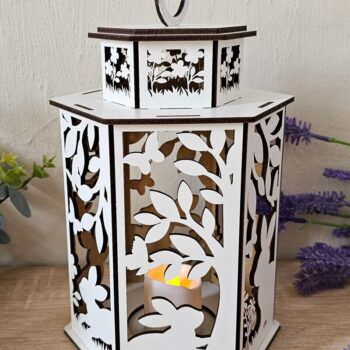 Intra απο ξύλο plywood Χρώμα wenge 3mm-4mm πάχος - Πασχαλινό Φανάρι | κοπής με λέιζερ | Bu Δίασταση 4x4 cm INTRAFABR-114863940 - Image 3