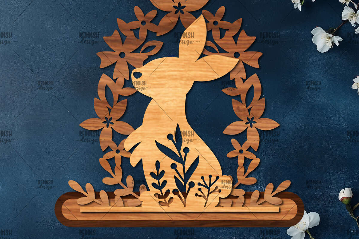 Intra απο ξύλο plywood  Χρώμα wenge 3mm-4mm πάχος - Πασχαλινή βάση κοπής με λέιζερ Δίασταση 15x15 cm INTRAFABR-30596669