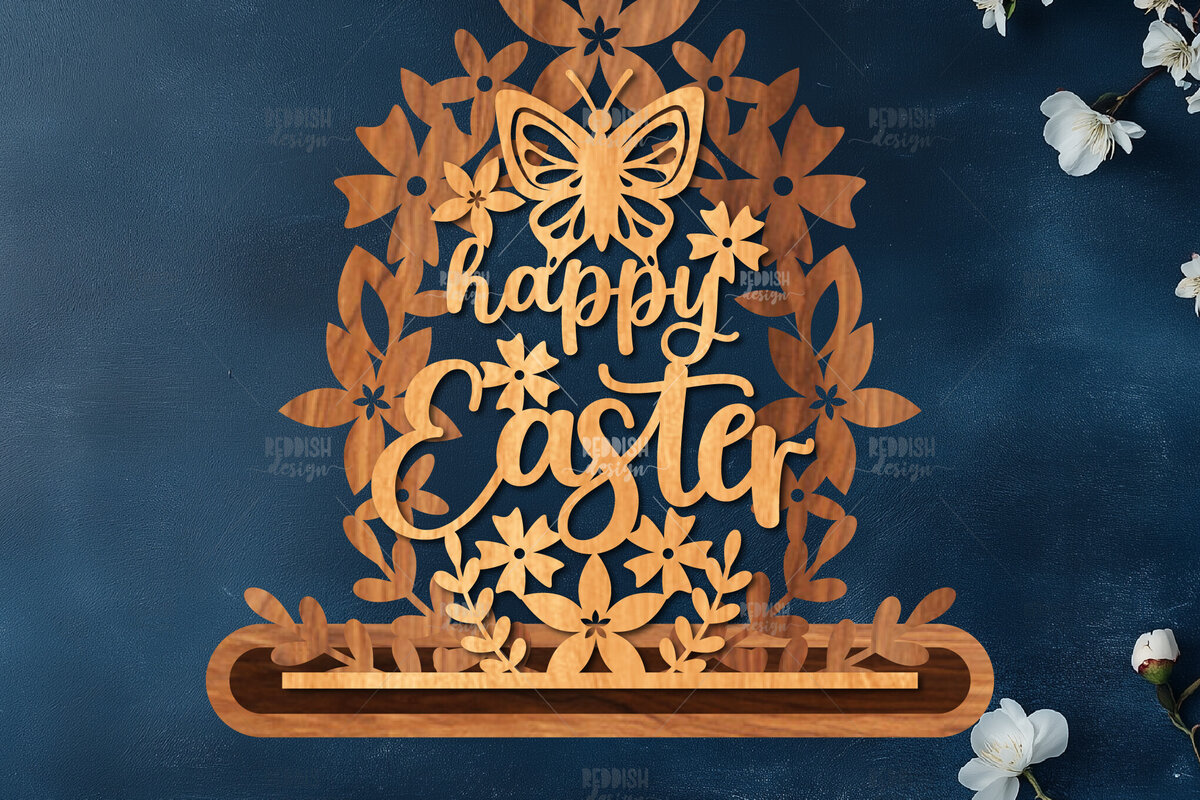 Intra απο ξύλο plywood  Χρώμα wenge 3mm-4mm πάχος - Πασχαλινή βάση κοπής με λέιζερ Δίασταση 15x15 cm INTRAFABR-32738770