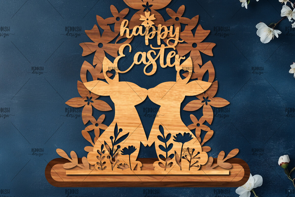 Intra απο ξύλο plywood  Χρώμα wenge 3mm-4mm πάχος - Πασχαλινή βάση κοπής με λέιζερ Δίασταση 15x15 cm INTRAFABR-99122420