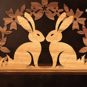 Intra απο ξύλο plywood Χρώμα wenge 3mm-4mm πάχος - Πασχαλινή βάση κοπής με λέιζερ Δίασταση 15x15 cm INTRAFABR-118581309 - Image 1