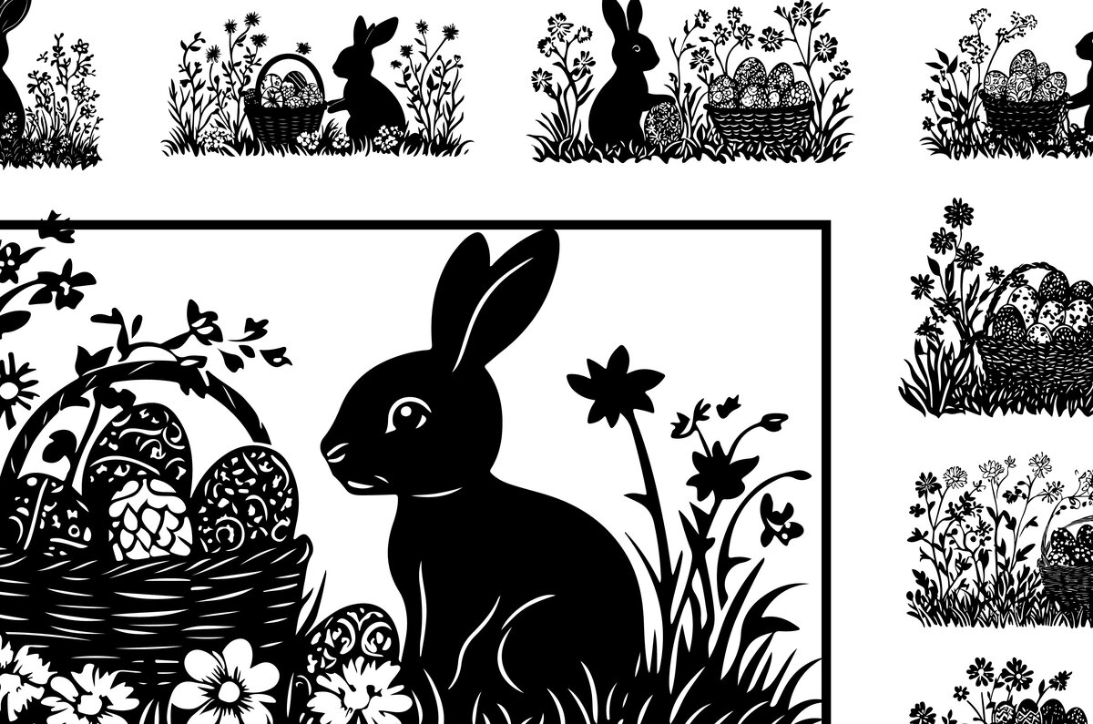 Intra απο ξύλο plywood  Χρώμα wenge 3mm-4mm πάχος - Συλλογή διάνυσμα πασχαλινής περικοπής με λέιζερ Δίασταση 3x3 cm INTRAFABR-117276182