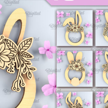 Intra απο ξύλο plywood  Χρώμα wenge 3mm-4mm πάχος - Πακέτο Πασχαλινό στεφάνι κοπής με λέιζερ Δίασταση 15x15 cm INTRAFABR-92813120 - Image 1