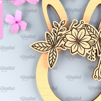 Intra απο ξύλο plywood  Χρώμα wenge 3mm-4mm πάχος - Πακέτο Πασχαλινό στεφάνι κοπής με λέιζερ Δίασταση 15x15 cm INTRAFABR-92813120 - Image 4