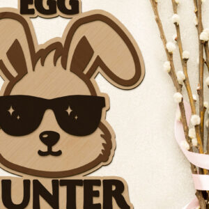 Intra απο ξύλο plywood  Χρώμα wenge 3mm-4mm πάχος - Πρότυπο κοπής λέιζερ με στρώσεις Πάσχας Δίασταση 6x7 cm INTRAFABR-91665293