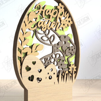 Intra απο ξύλο plywood  Χρώμα wenge 3mm-4mm πάχος - Πασχαλινή δέσμη διακόσμησης | 3D Design Δίασταση 15x15 cm INTRAFABR-53165707 - Image 6