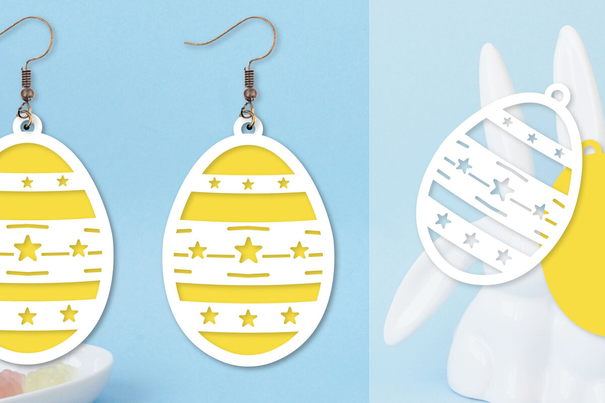 Intra απο ξύλο plywood  Χρώμα wenge 3mm-4mm πάχος - Πασχαλινά σκουλαρίκια I Πασχαλινό αυγό Δίασταση 3x3 cm INTRAFABR-51191918