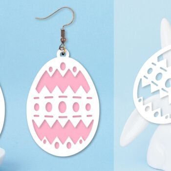 Intra απο ξύλο plywood  Χρώμα wenge 3mm-4mm πάχος - Πασχαλινά σκουλαρίκια I Πασχαλινό αυγό Δίασταση 3x3 cm INTRAFABR-54581003 - Image 1