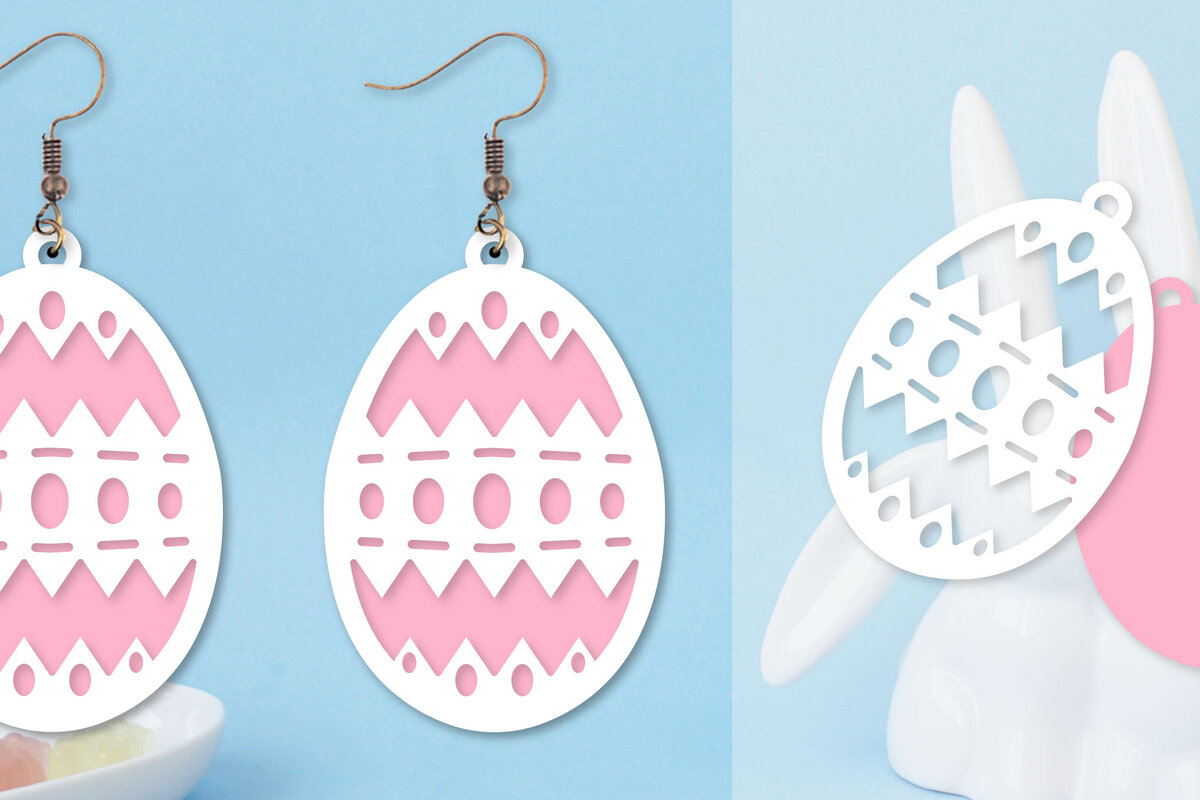 Intra απο ξύλο plywood  Χρώμα wenge 3mm-4mm πάχος - Πασχαλινά σκουλαρίκια I Πασχαλινό αυγό Δίασταση 3x3 cm INTRAFABR-54581003