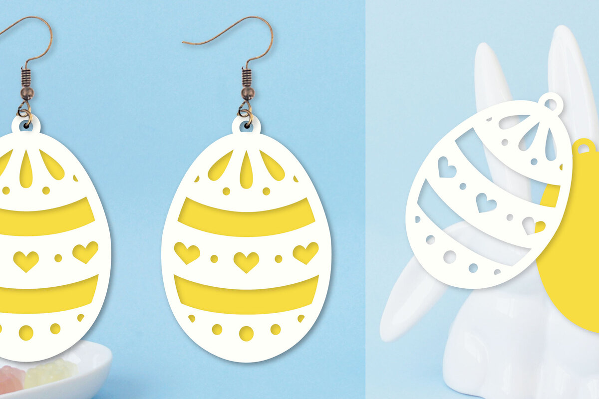 Intra απο ξύλο plywood  Χρώμα wenge 3mm-4mm πάχος - Πασχαλινά σκουλαρίκια I Πασχαλινό αυγό Δίασταση 3x3 cm INTRAFABR-49894562