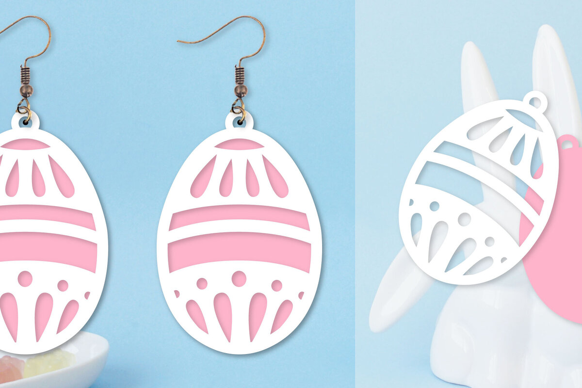 Intra απο ξύλο plywood  Χρώμα wenge 3mm-4mm πάχος - Πασχαλινά σκουλαρίκια I Πασχαλινό αυγό Δίασταση 3x3 cm INTRAFABR-49895546