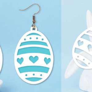 Intra απο ξύλο plywood  Χρώμα wenge 3mm-4mm πάχος - Πασχαλινά σκουλαρίκια I Πασχαλινό αυγό Δίασταση 3x3 cm INTRAFABR-61254490