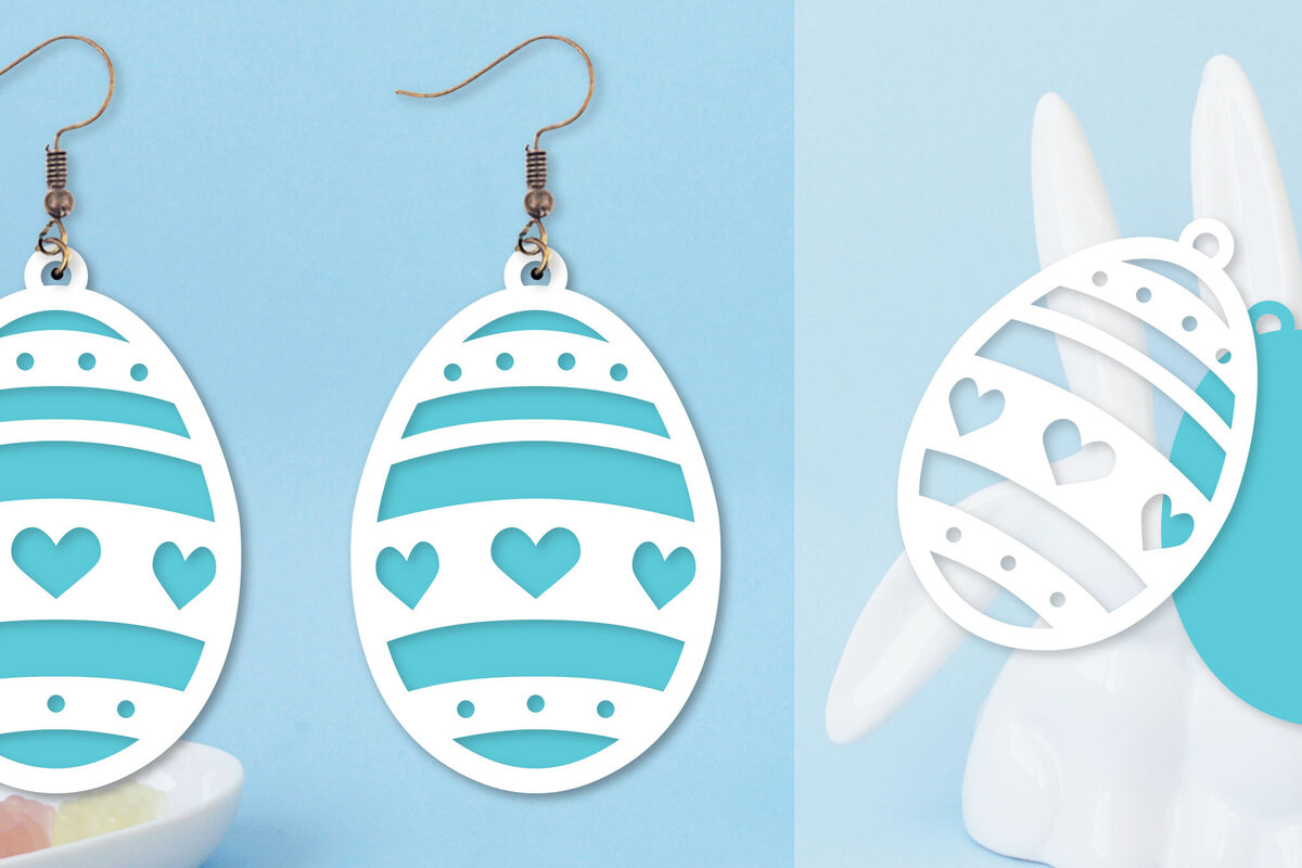 Intra απο ξύλο plywood  Χρώμα wenge 3mm-4mm πάχος - Πασχαλινά σκουλαρίκια I Πασχαλινό αυγό Δίασταση 3x3 cm INTRAFABR-61254490