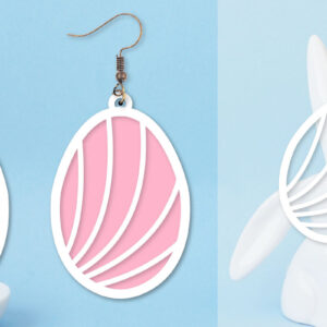 Intra απο ξύλο plywood  Χρώμα wenge 3mm-4mm πάχος - Πασχαλινά σκουλαρίκια I Πασχαλινό αυγό Δίασταση 3x3 cm INTRAFABR-96811859