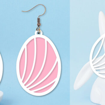 Intra απο ξύλο plywood  Χρώμα wenge 3mm-4mm πάχος - Πασχαλινά σκουλαρίκια I Πασχαλινό αυγό Δίασταση 3x3 cm INTRAFABR-96811859 - Image 1