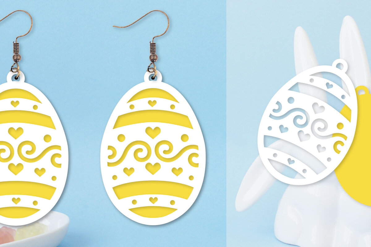 Intra απο ξύλο plywood  Χρώμα wenge 3mm-4mm πάχος - Πασχαλινά σκουλαρίκια I Πασχαλινό αυγό Δίασταση 3x3 cm INTRAFABR-96811890