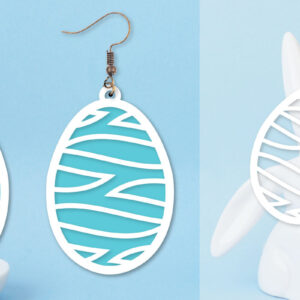 Intra απο ξύλο plywood  Χρώμα wenge 3mm-4mm πάχος - Πασχαλινά σκουλαρίκια I Πασχαλινό αυγό Δίασταση 3x3 cm INTRAFABR-96814103