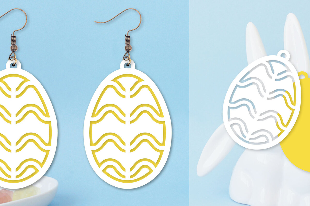 Intra απο ξύλο plywood  Χρώμα wenge 3mm-4mm πάχος - Πασχαλινά σκουλαρίκια I Πασχαλινό αυγό Δίασταση 3x3 cm INTRAFABR-96814119