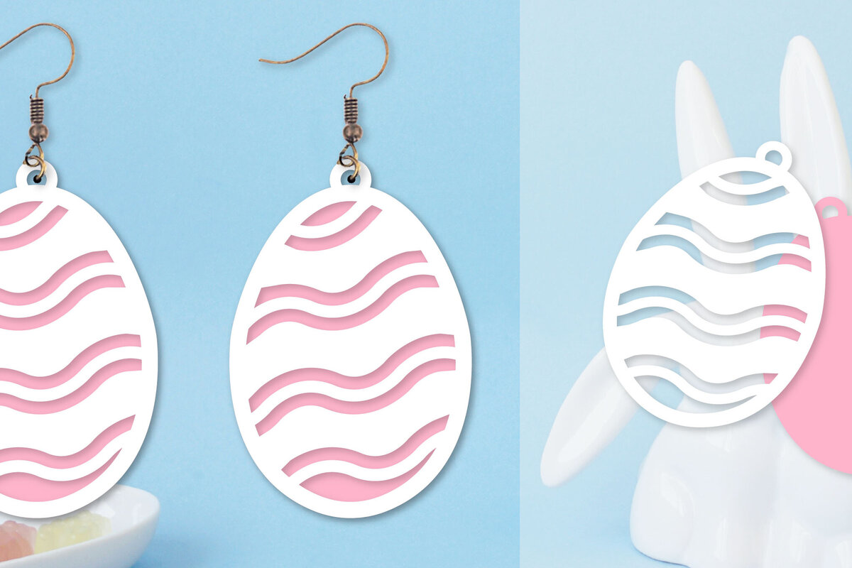 Intra απο ξύλο plywood  Χρώμα wenge 3mm-4mm πάχος - Πασχαλινά σκουλαρίκια I Πασχαλινό αυγό Δίασταση 3x3 cm INTRAFABR-96814154